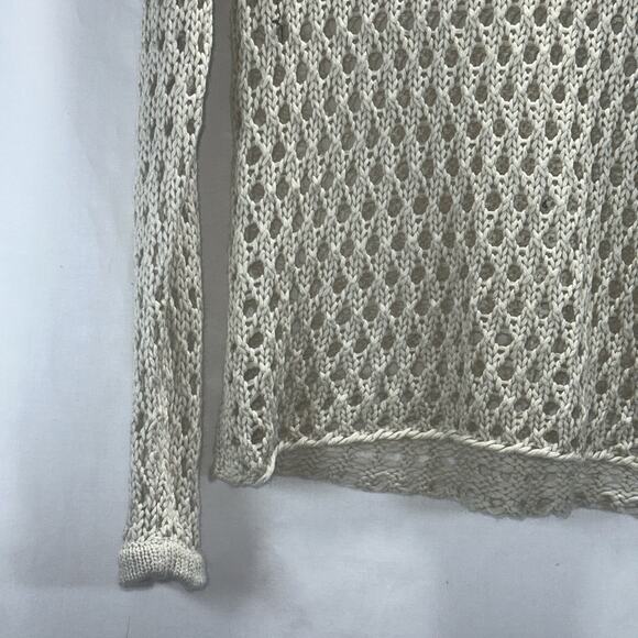 Forever 21 XXI Women’s Beige Open Knit Sweater Size Small Lightweight Boho - Picture 4 of 7